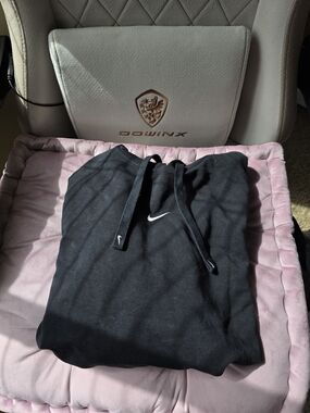 Nike Black Hoodie with White Swoosh